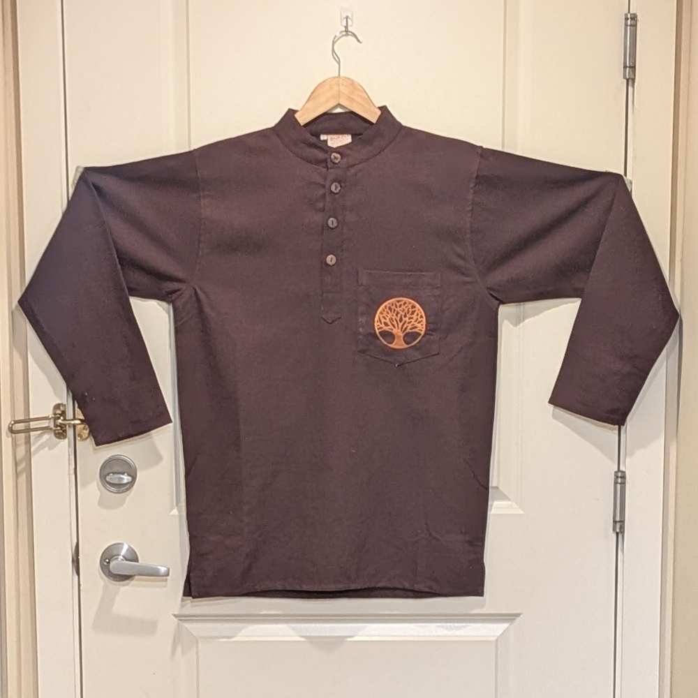 NWOT Beckwoman 100% Cotton Long Sleeve Wooden Button Tunic Top